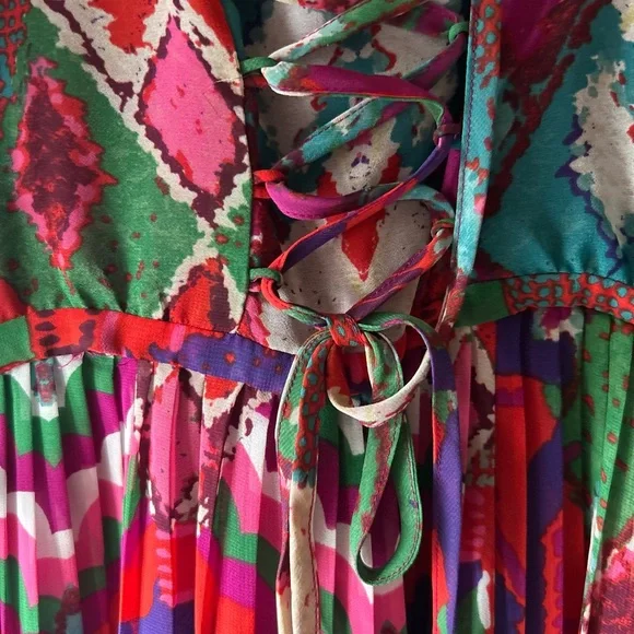 ANTHROPOLOGIE MAEVE Terana Maxi Dress | Size 0 | Boho Print | Halter Neck - Picture 11 of 14